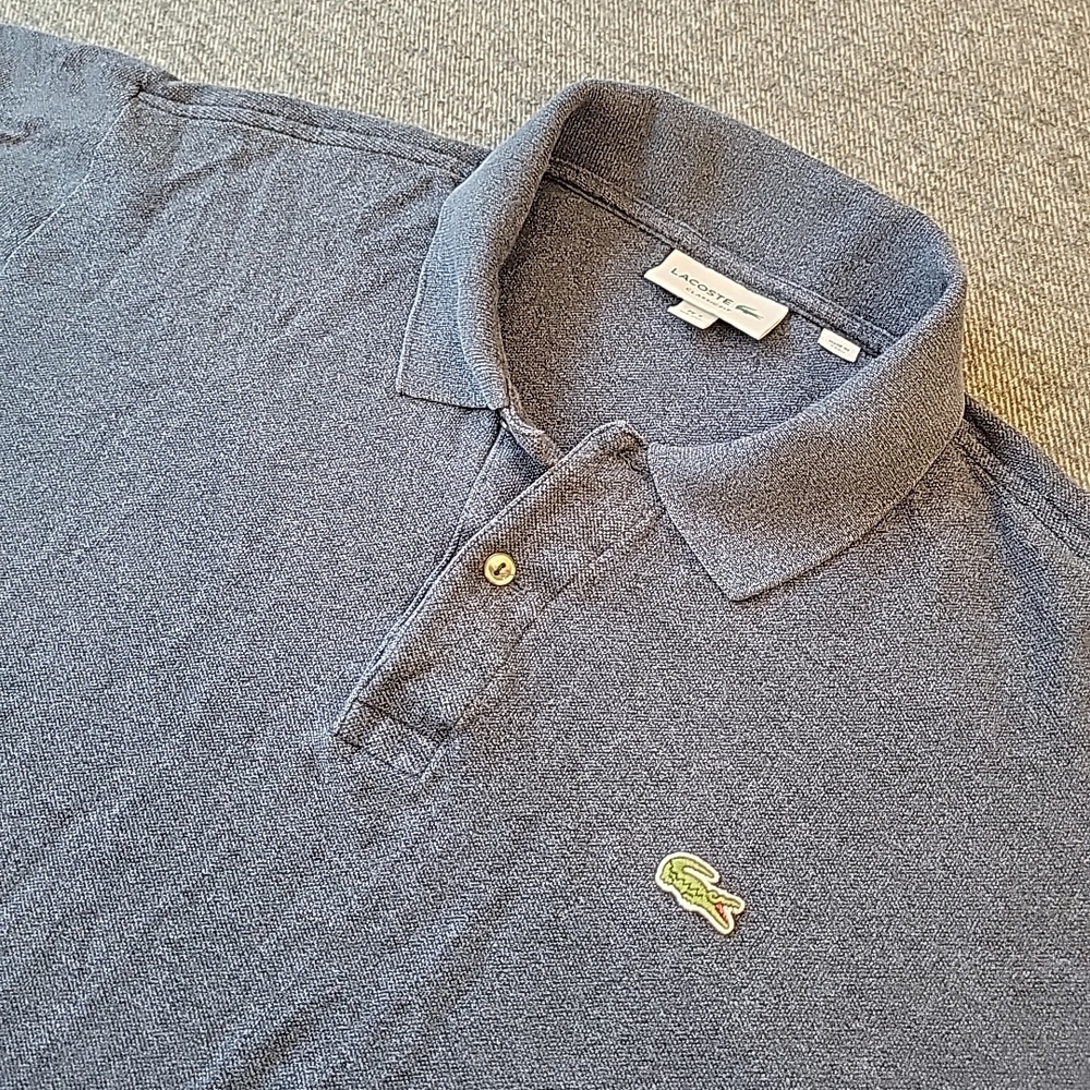 Lacoste Polo Shirt Men's FR 7 US 2XL Blue Classic Fit‎ Cotton Short Sleeve